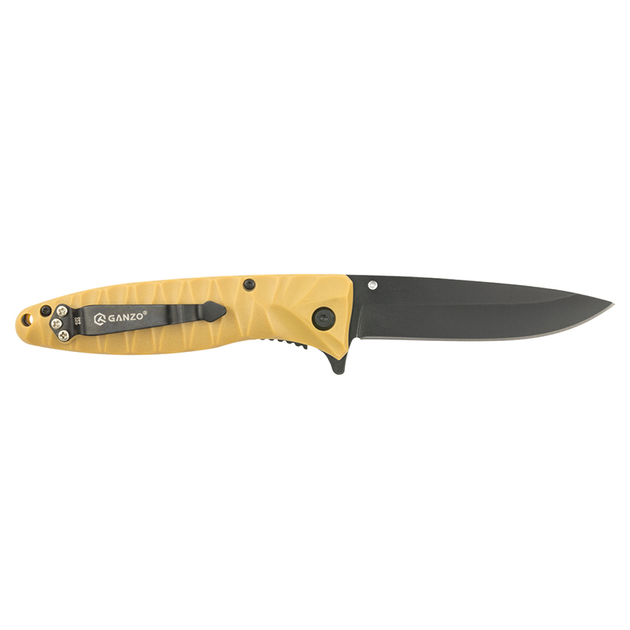 Нож складной Ganzo G620-Y1 (длина: 205мм, лезвие: 88мм, черное), желтый - изображение 2