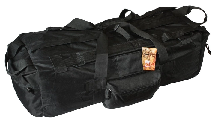 Тактическая крепкая сумка-рюкзак 5.15.b 75 литров. Экспедиционный баул. Черный - изображение 1