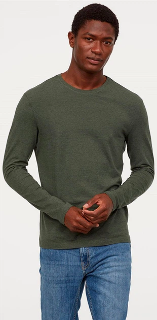 Лонгслив H&M 0569984 M Хаки (6666000059819) – Брендовая одежда