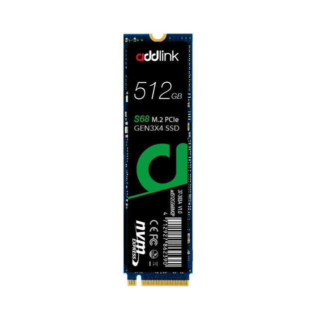 内蔵型SSD m.2SSD addlink S68 512GB AddLink S68 512GB M. 2 2280 NVMe PCIe GEN3x4 3D TLC DRAM-less SSD