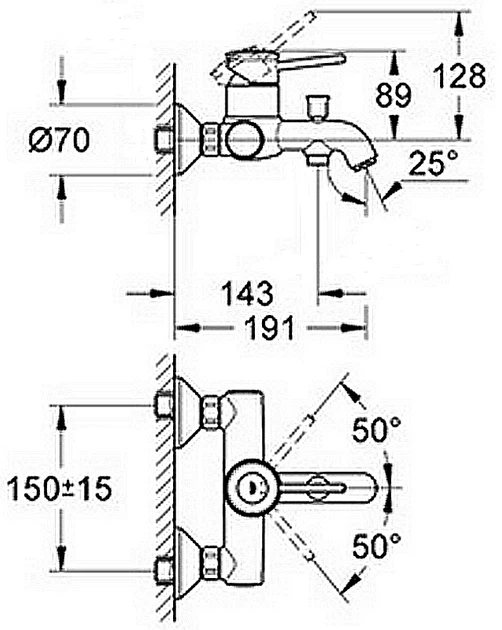 Смеситель для ванны GROHE BauClassic 32865000 - Фото 10 Смеситель для ванны GROHE BauClassic 32865000 - изображение 10