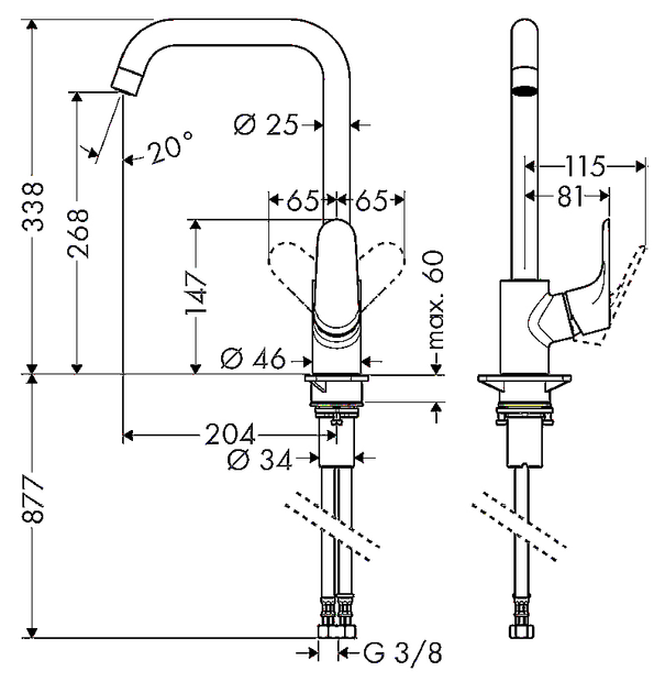 Кухонний змішувач HANSGROHE Focus 31820000 - зображення 5