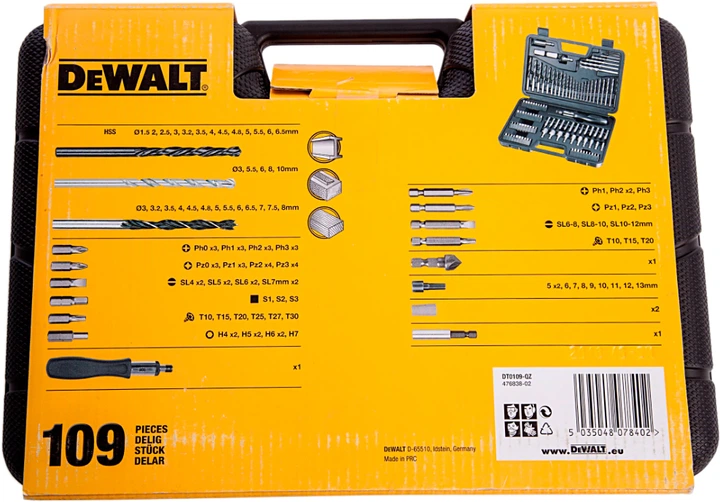 Zestaw narzędzi DeWalt 109 elementów (DT0109) - obraz 2