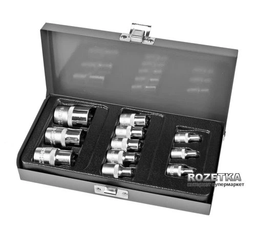 Набор головок Proline Torx 11 шт (1/2''-E14, E18, E20, 3/8''-E7