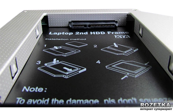 Адаптер подключения Grand-X HDD 2.5'' в отсек привода ноутбука SATA/mSATA (HDC-24) - Фото 5 Адаптер подключения Grand-X HDD 2.5'' в отсек привода ноутбука SATA/mSATA (HDC-24) - изображение 5