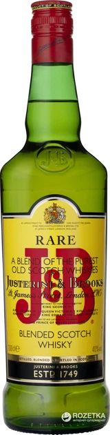 Виски J&B Rare выдержка 4 года 1 л 40% в подарочной упаковке