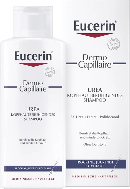 Акція на Заспокійливий шампунь Eucerin DermoCapillaire для сухої і пошкодженої шкіри голови 250 мл від Rozetka