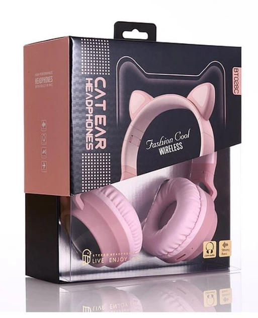Беспроводные LED наушники с кошачьими ушками Catear BT028C Pink(JBT028CPink+) + Подарок - изображение 2