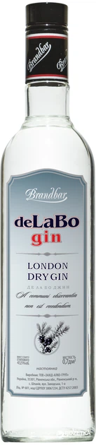 Джин Brandbar deLaBo "London Dry" 0.7 л 43.5% (4820085490369) - Фото 1 Джин Brandbar deLaBo "London Dry" 0.7 л 43.5% (4820085490369) - изображение 1