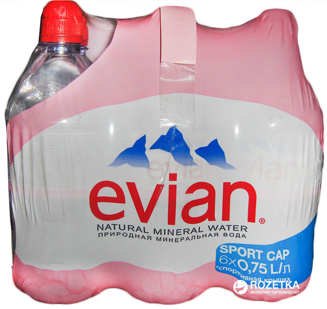 Акція на Упаковка мінеральної негазованої води Evian Sport негазована 0.75 л x 6 шт від Rozetka