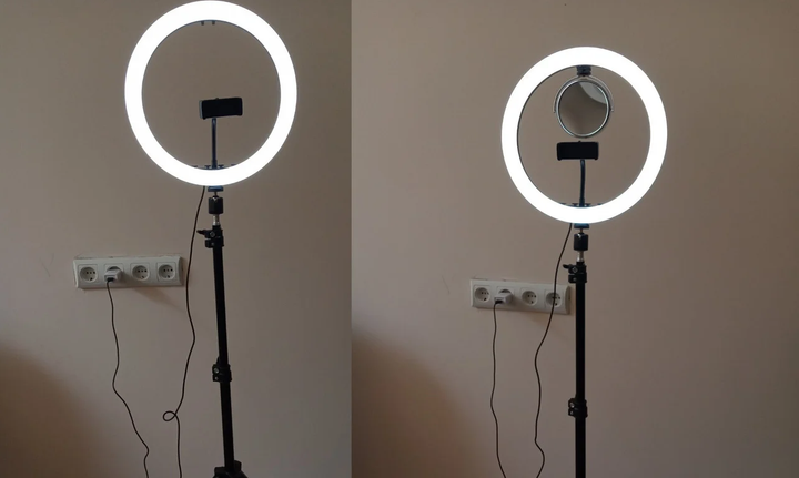 Светодиодная кольцевая LED лампа с зеркалом Ring Lite SMN-12 30 см для фото и видео съемки (LO-SMN-12) - изображение 8