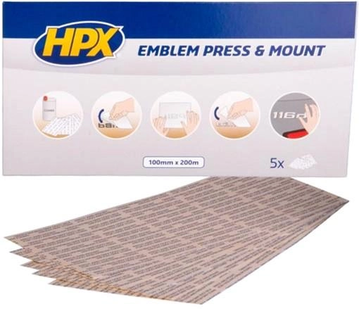 Клей HPX Emblem Press&Mount для монтажа эмбле м на автомобиль 100 мм x 200 мм Прозрачная (EP1020) - изображение 1