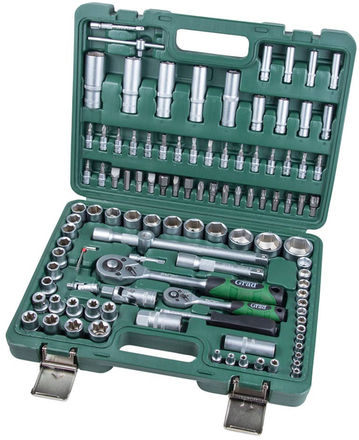 Набор насадок торцевых и бит Grad 1/4" 1/2" 108 шт в кейсе (6004275 ...