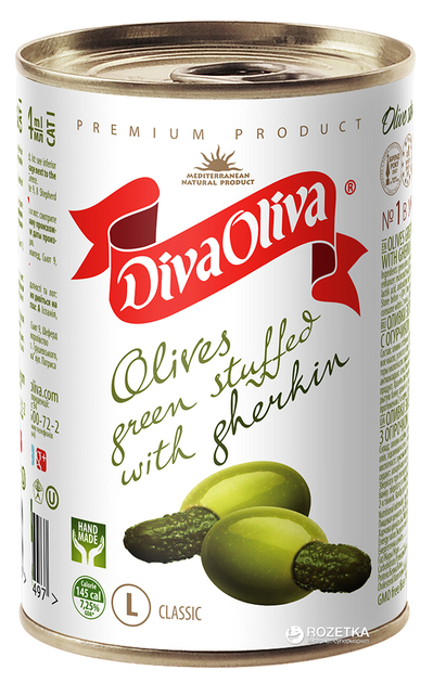 Оливки зеленые с огурчиком Diva Oliva 300 г (5060162901497 / ...