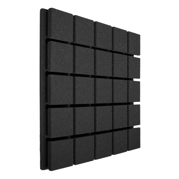 Панель з акустичного поролону Ecosound Tetras Black 20 50х50 см Чорний графіт - зображення 1