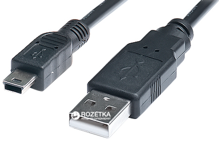 Кабель Real-El USB 2.0 type A - miniUSB type B 1.8 м Black - изображение 2