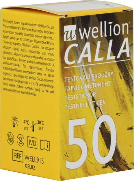 Тестовые полоски для глюкометра WELLION CALLA 50 (WELL915) - изображение 1