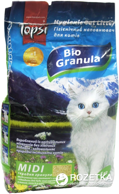 Наполнитель для кошачьего туалета Topsi Midi гигиенический Бентонитовый ...