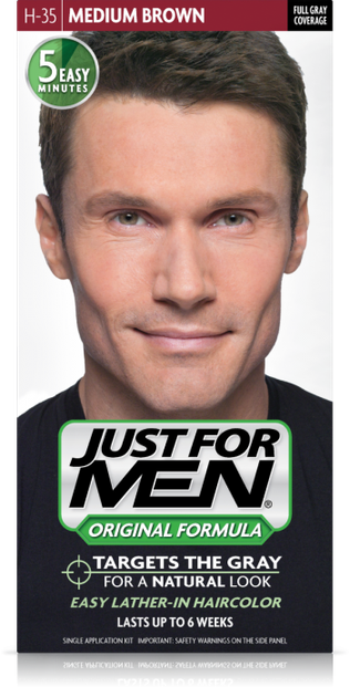 Краска для волос мужчин JUST FOR MEN (н35) - Средний коричневый 66 мл. - Фото 1 Краска для волос мужчин JUST FOR MEN (н35) - Средний коричневый 66 мл. - изображение 1