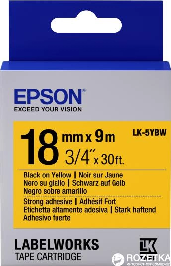 Картридж с лентой Epson LabelWorks LK-5YBW 18мм / 9 м Black/Yellow (C53S655010)