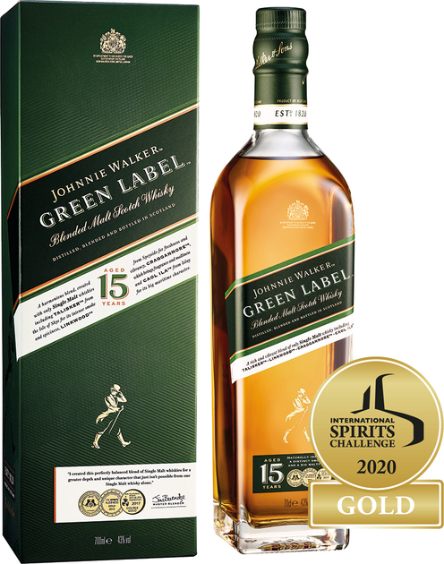 Виски Johnnie Walker Green label 15 лет выдержки 0.7 л 43