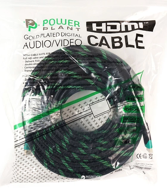 Видео кабель PowerPlant HDMI - HDMI 20 м позолоченные коннекторы 2.0 Double ferrites Highspeed (KD00AS1295) - изображение 4