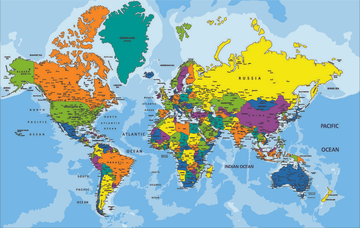 Политическая карта мира в электронном виде
