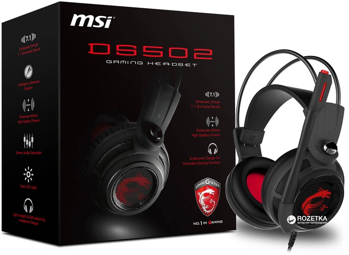 Навушники MSI DS502 Gaming Headset купити в інтернет-магазині