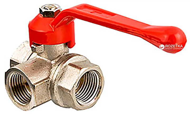 Кран шаровой VALTEC трехходовой с L-образным каналом 3/4\" (VT.360.N.05 ...