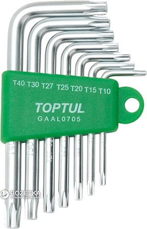 Набор ключей Torx Toptul T10-T40 7 предметов (GAAL0705) - Фото 1 Набор ключей Torx Toptul T10-T40 7 предметов (GAAL0705) - изображение 1