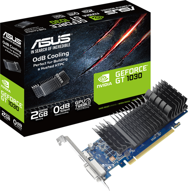 Видеокарта Asus PCI-Ex GeForce GT 1030 Low Profile 2GB GDDR5 (64bit) (1228/6008) (DVI, HDMI) (GT1030-SL-2G-BRK) - изображение 4