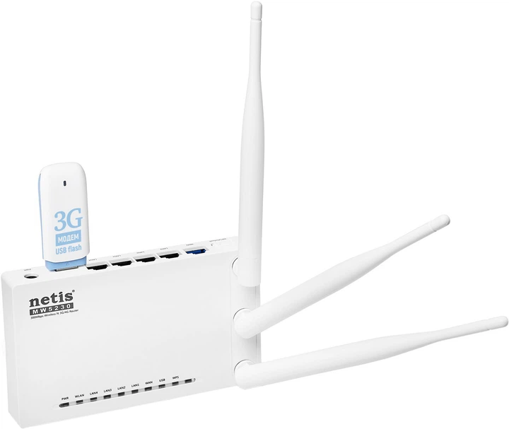 Маршрутизатор Netis MW5230 WiFi4 / N300 / 100 Мбит/с / USB 3G/4G - изображение 3