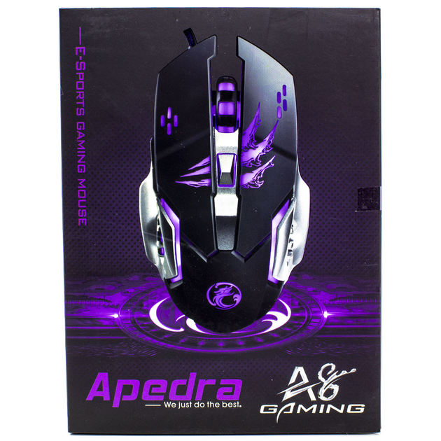 Мышь Apedra A8 Черный USB игровая проводная оптическая 6 клавиш 3200 DPI - изображение 7