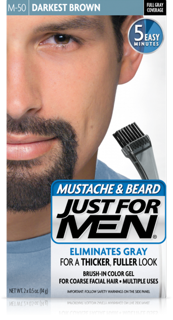 Фарба борода та вуса JUST FOR MEN (М 50) - Темний Коричневий / Чорний 28 мл - Фото 1 Фарба борода та вуса JUST FOR MEN (М 50) - Темний Коричневий / Чорний 28 мл - зображення 1
