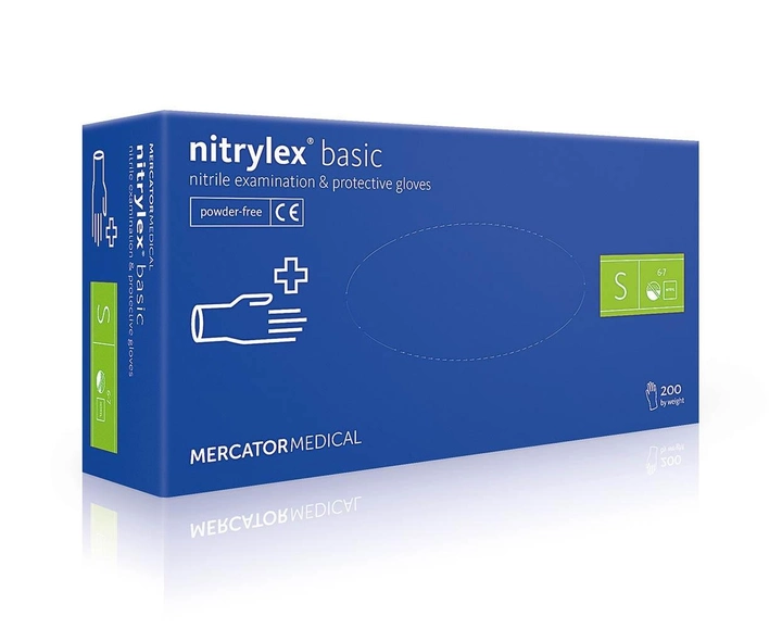 Рукавички медичні Mercator Medical Nitrylex Basic нітрилові нестерильні неприпудрені S 10 уп по 200 шт Фіолетові (6736077) - изображение 1