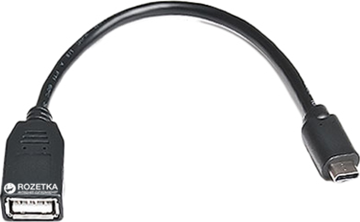 Кабель Real-El USB 2.0 Type C - USB AF 0.1 м Black (EL123500017) - изображение 1