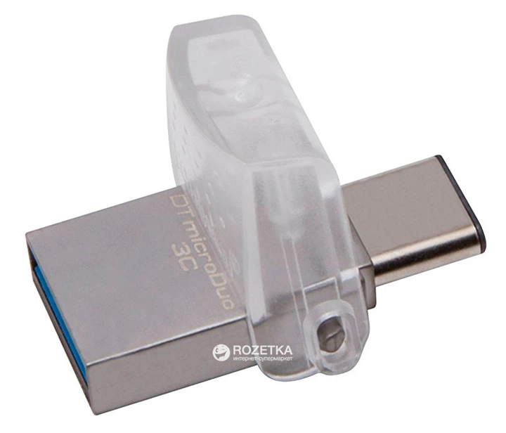 Флеш память USB Kingston DataTraveler microDuo 3C 128GB (DTDUO3C/128GB) - изображение 4