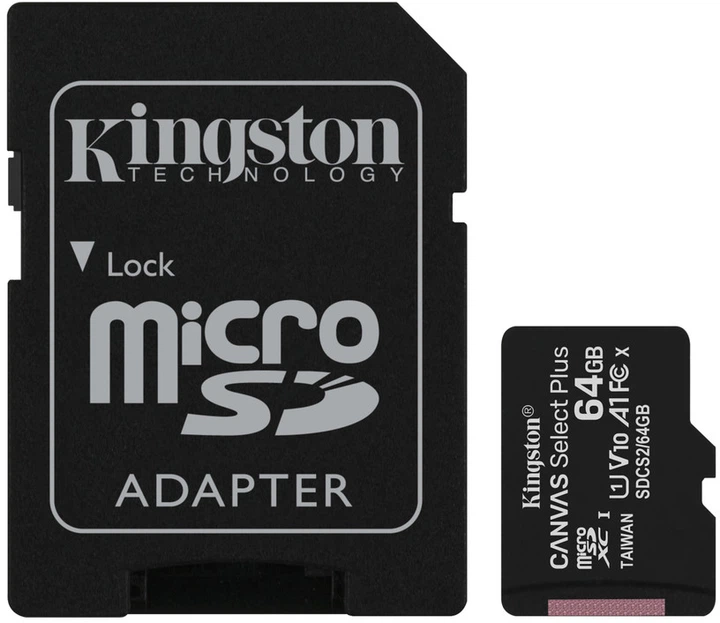 Карта памяти Kingston Canvas Select Plus microSDXC 64GB UHS-I U1 +