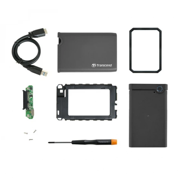 Корпус для Transcend 2.5" HDD/SSD USB 3.0 Rubber (TS0GSJ25CK3) - Фото 3 Корпус для Transcend 2.5" HDD/SSD USB 3.0 Rubber (TS0GSJ25CK3) - зображення 3