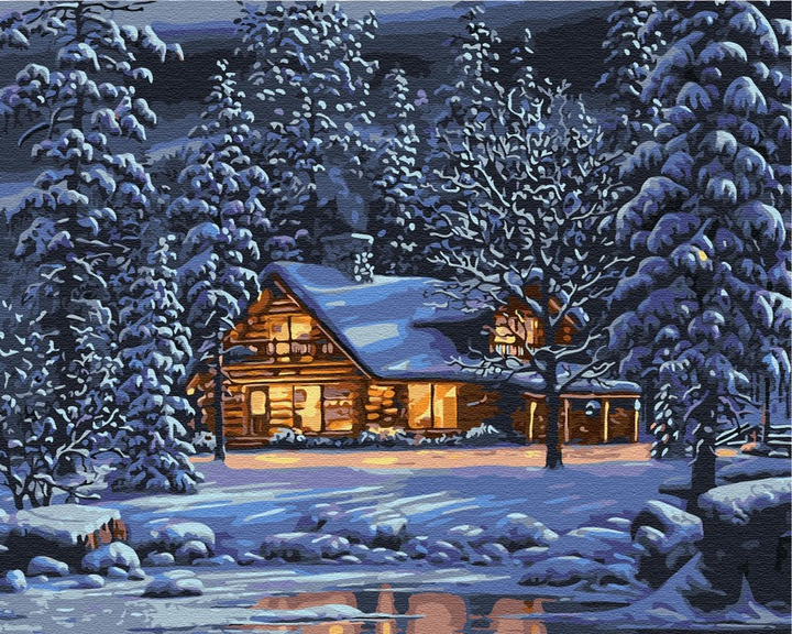 Дом в лесу зимой картинки