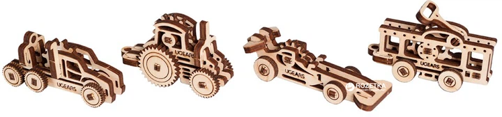 Mechaniczny puzzle 3D Ukrainian Gears Fidget Transport Zestaw 4 szt. (70033) (4820184120617) - obraz 3