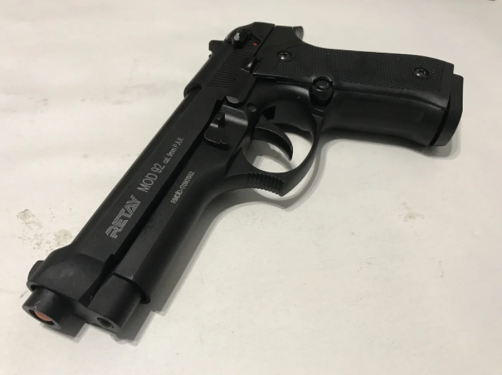 Пистолет стартовый Retay Mod.92 кал. 9 мм. Цвет - black/nickel. 11950324 - изображение 2