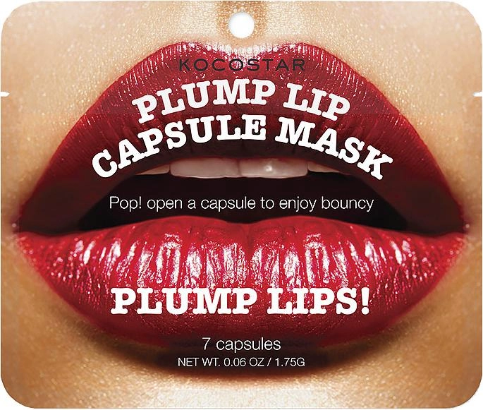 Сыворотка для увеличения объема губ Kocostar Plump Lip Capsule Mask Pouch инкапсулированная 7 капсул (8809328323660) 