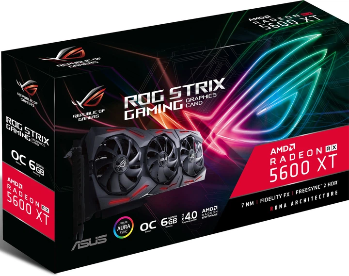 【7/19まで】Radeon RX5600XT 6GB OC Видеокарта Asus PCI-Ex Radeon RX 5600 XT ROG Strix Gaming OC