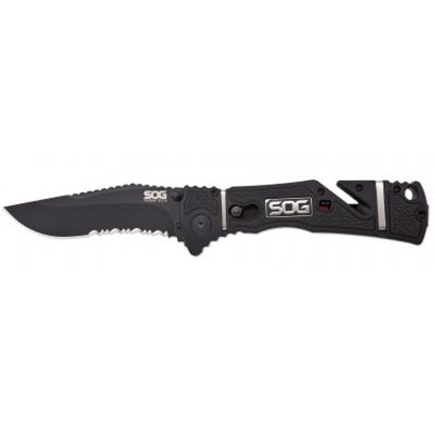 Ніж SOG Trident Elite Black Blade Serrated (TF106-BX) - зображення 1