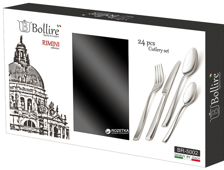 Набор столовых приборов Bollire Rimini 24 предмета (BR 5002) - Фото 2 Набор столовых приборов Bollire Rimini 24 предмета (BR 5002) - изображение 2