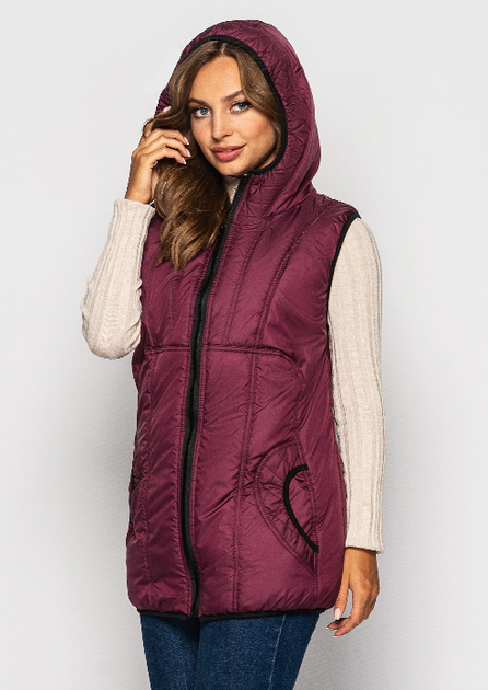 Женский теплый жилет MODA 0012/2 4XL (56) Бордовый ( 0012/2 D ) - изображение 2