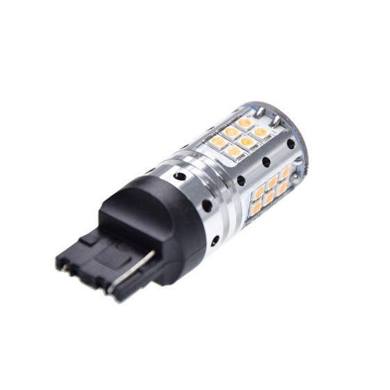 Светодиодная лампа 7440 T20 W21W 32SMD 3030 Autoexpect 12V с обманкой Жёлтая (74517) - изображение 2