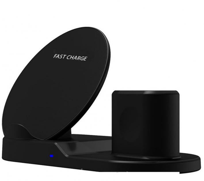 Универсальная беспроводная зарядка док станция Wireless Fast Charger 3in1 MAX Черный (2-5750 мон) - Фото 5 Универсальная беспроводная зарядка док станция Wireless Fast Charger 3in1 MAX Черный (2-5750 мон) - изображение 5