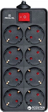 Мережевий фільтр-подовжувач Real-El RS-8 Protect 3 м Black (EL122300022) - Фото 1 Мережевий фільтр-подовжувач Real-El RS-8 Protect 3 м Black (EL122300022) - зображення 1